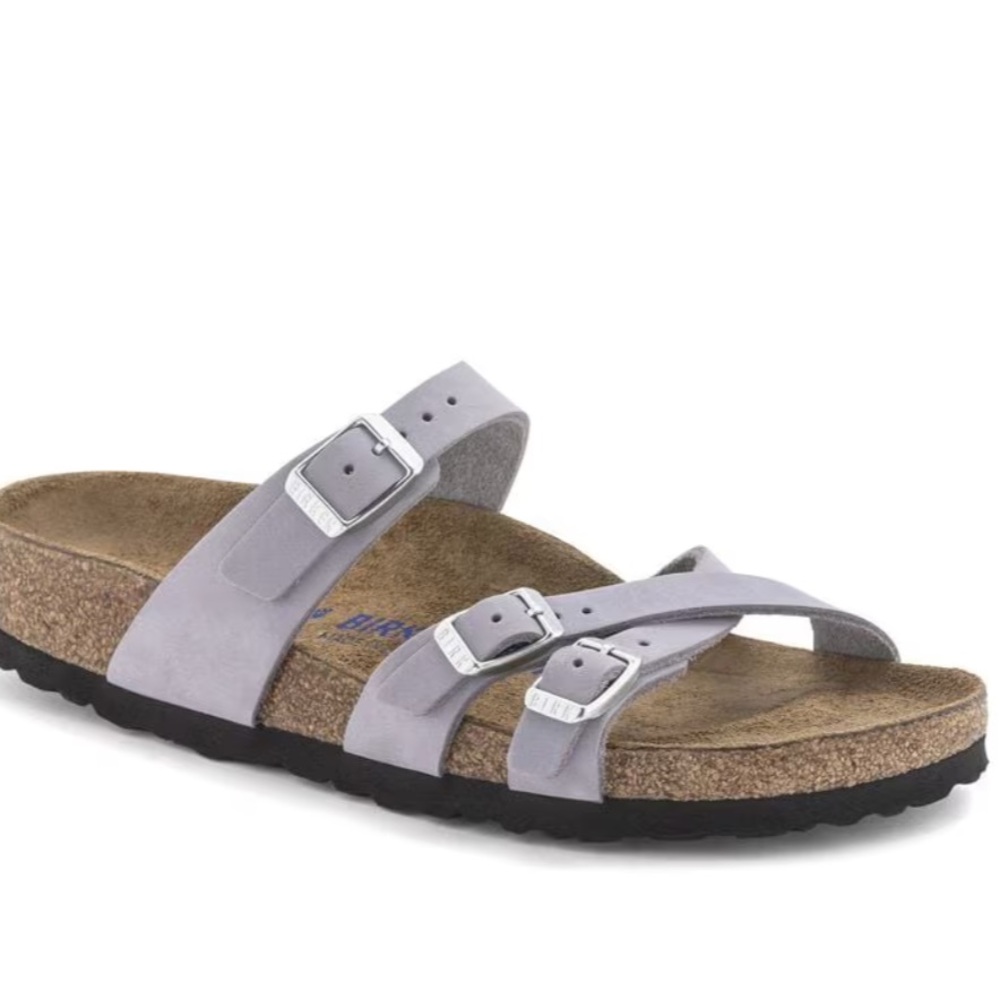 Birkenstock Franca Soft Footbed Nubuck Leather - Purple Fog Sandal Size 38